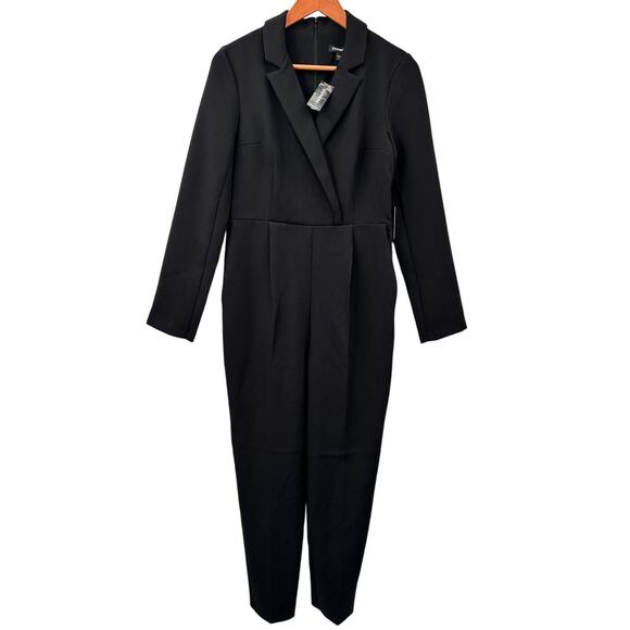 EXPRESS NWT Black Collared V-Neck Jumpsuit // 8 - Picture 3 of 13